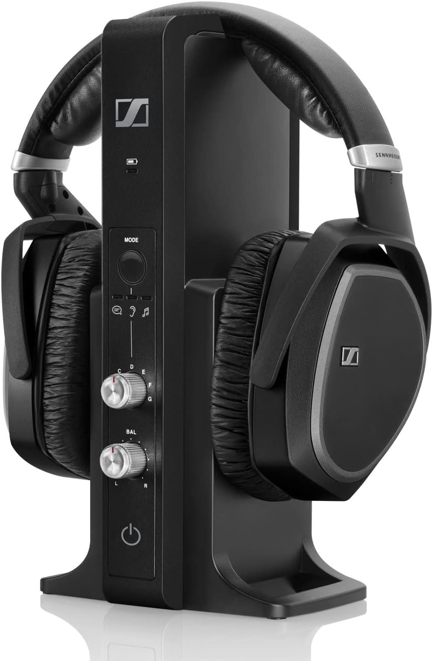 Sennheiser RS 195: Auriculares Inalámbricos RF para TV Digital, Alcance Amplio y Sonido Universal Personalizable (Para Ayuda Auditiva)