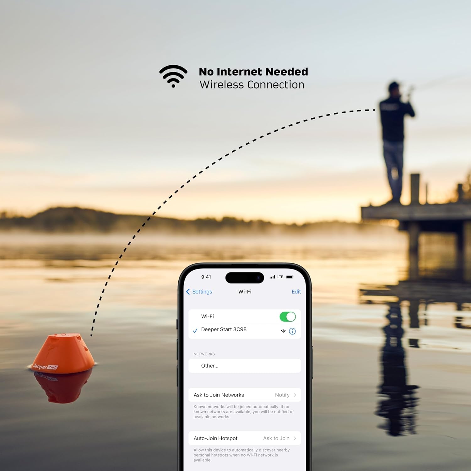 Start Fish Finder - Portable and Depth Finder for Recreational Fishing from Dock, Shore, Bank or Kayak | Castable Smart Sonar with Free User Friendly App