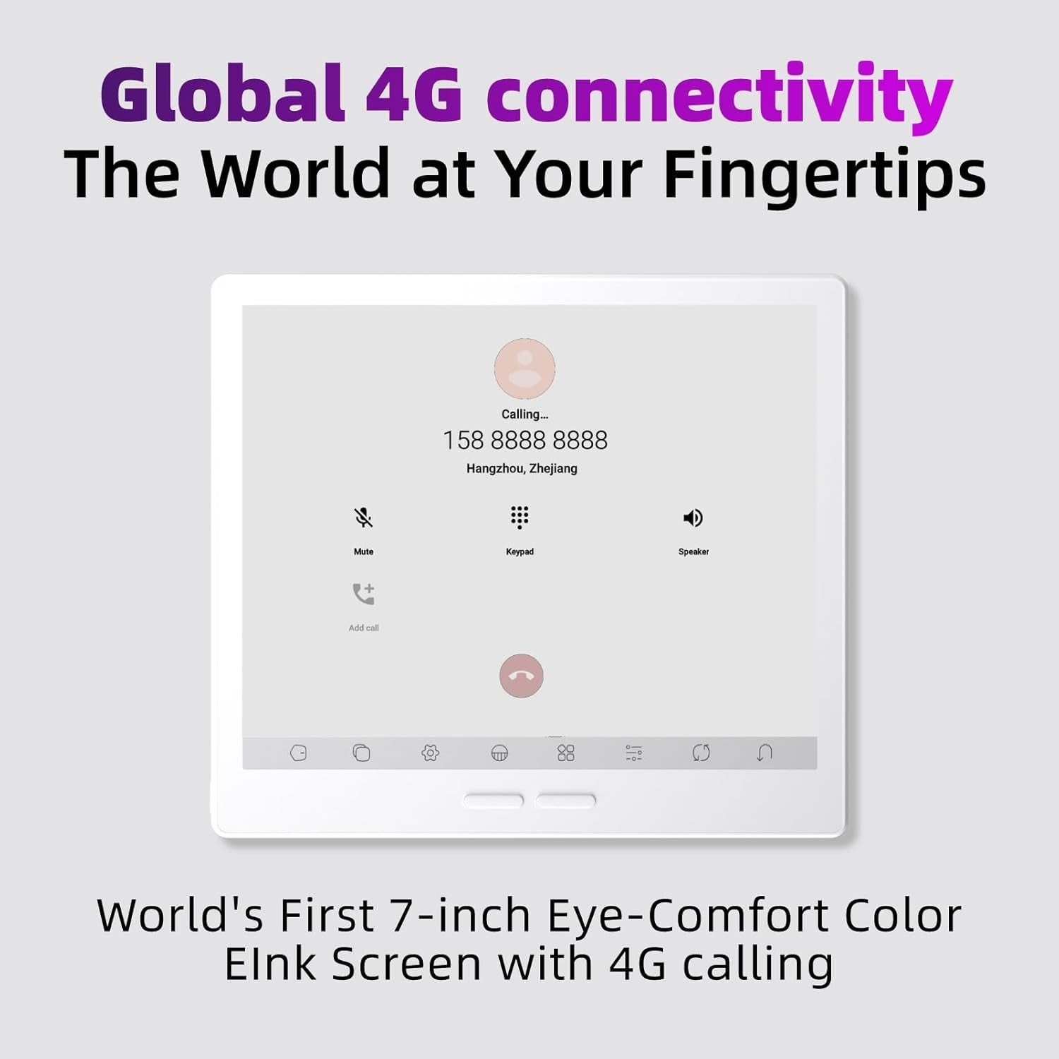 B7 Pro Android 14 Tablet with 8GB RAM, 256GB Storage, Dimensity 1080 Octa-Core 2.6Ghz Processor, Color E-Paper Display 7 Inch Ebook Reader with 4G Connectivity