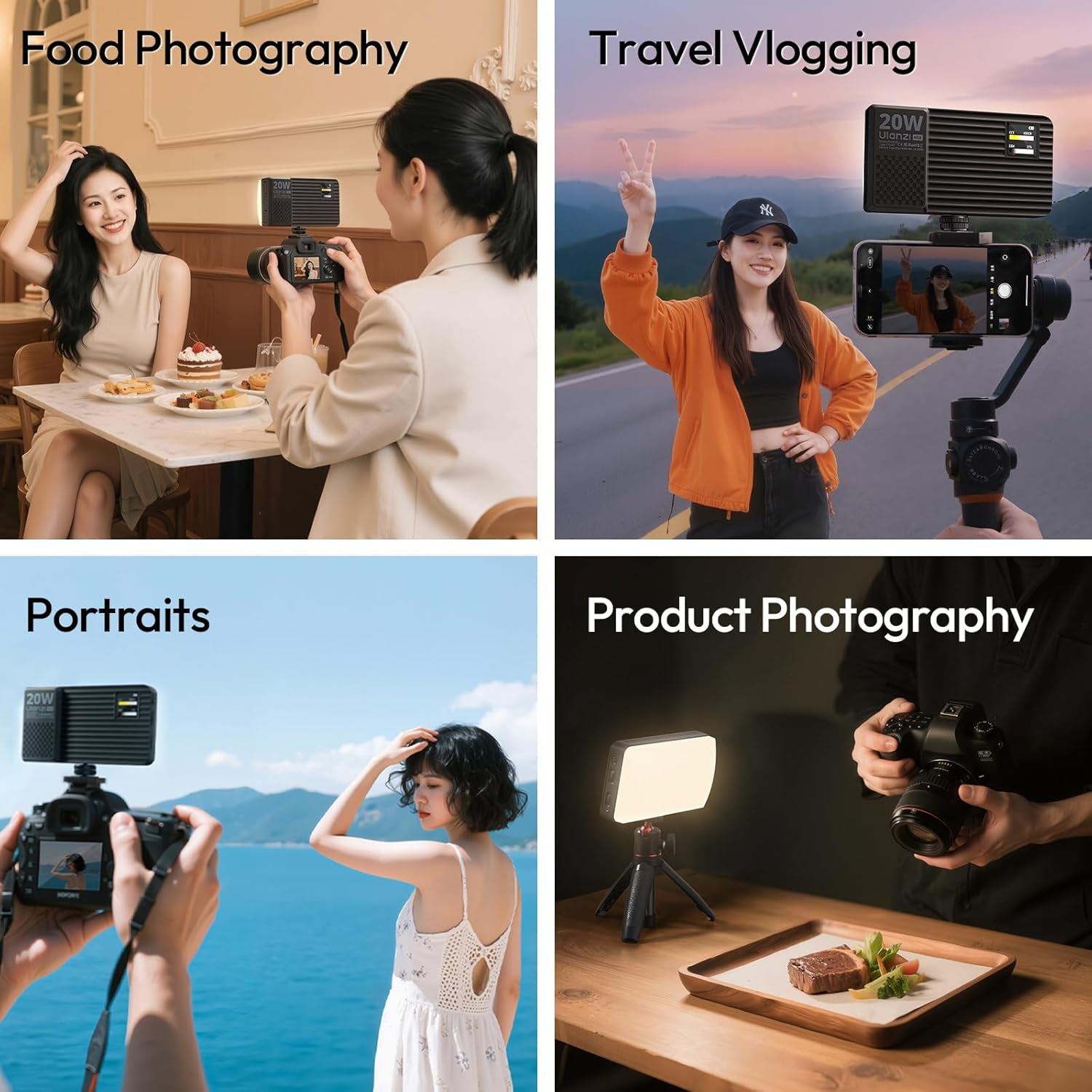 K20 RGB Video Light, 20W LED Camera Light Panel for Photography, 1800-9000K CRI95+ 20 Effects, 3300Mah Rechargeable Portable Photo Video Lighting for DSLR Sony Canon Nikon Fuji Vlogging Tiktok