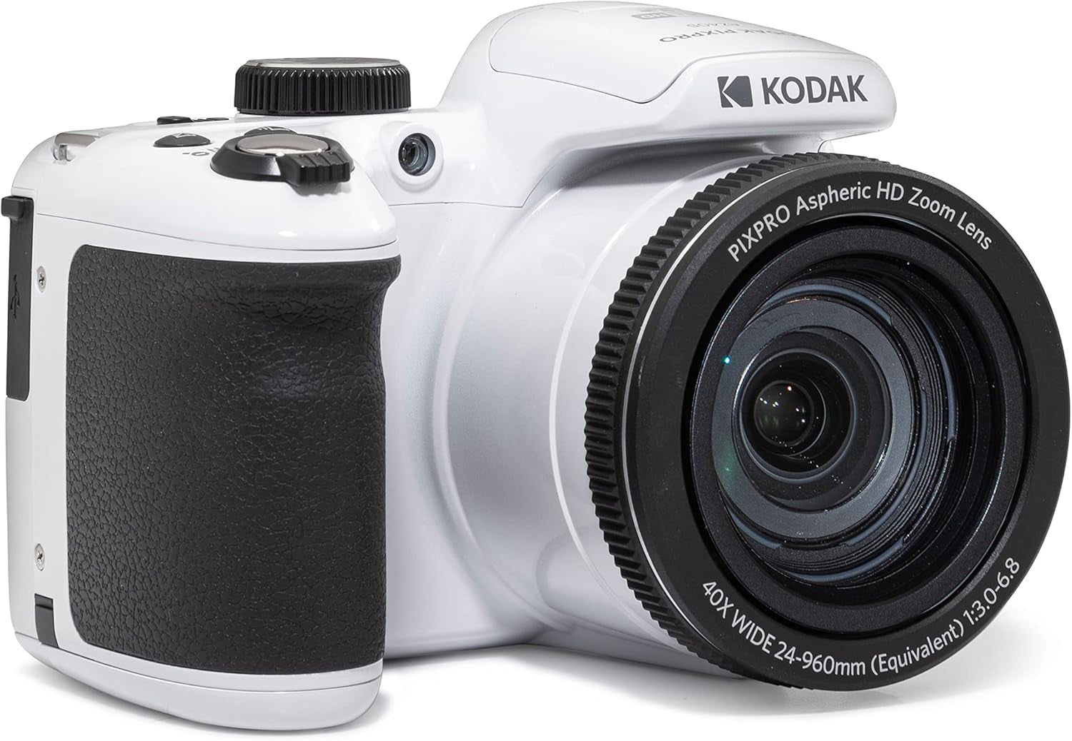 PIXPRO AZ405-WH 20MP Digital Camera 40X Optical Zoom 24Mm Wide Angle Lens Optical Image Stabilization 1080P Full HD Video 3" LCD Vlogging Camera (White), Full Frame