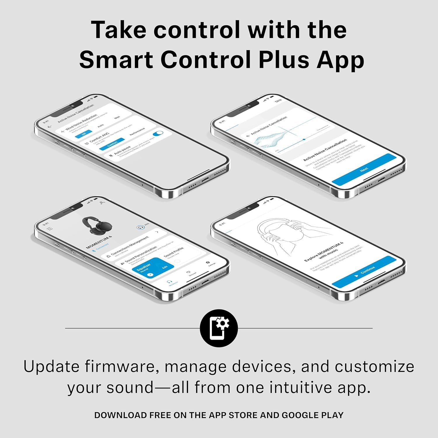 Sennheiser Auriculares MOMENTUM 4 Wireless, Auriculares Bluetooth Para Llamadas Nítidas Con Cancelación De Ruido Adaptativa, 60 Horas De Duración De La Batería, Sonido Personalizable - Blanco