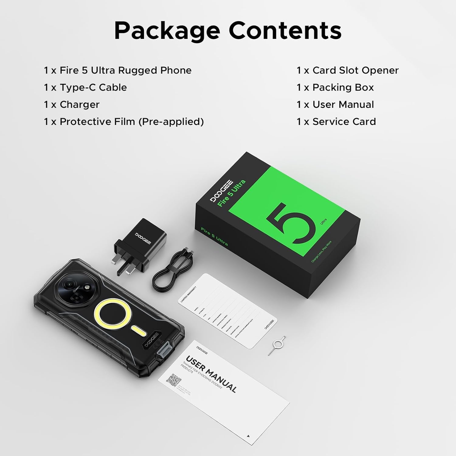 Fire 5 Ultra Rugged Phone,Dual Camping Lights,13000Mah,32Gb+256Gb/2Tb, Android 15 with Gemini AI Rugged Smartphone,Helio G81 Octa Core , 48Mp+8Mp,6.6"Hd+90Hz, IP68/IP69K, 4G LTE/NFC/3 Card Slot