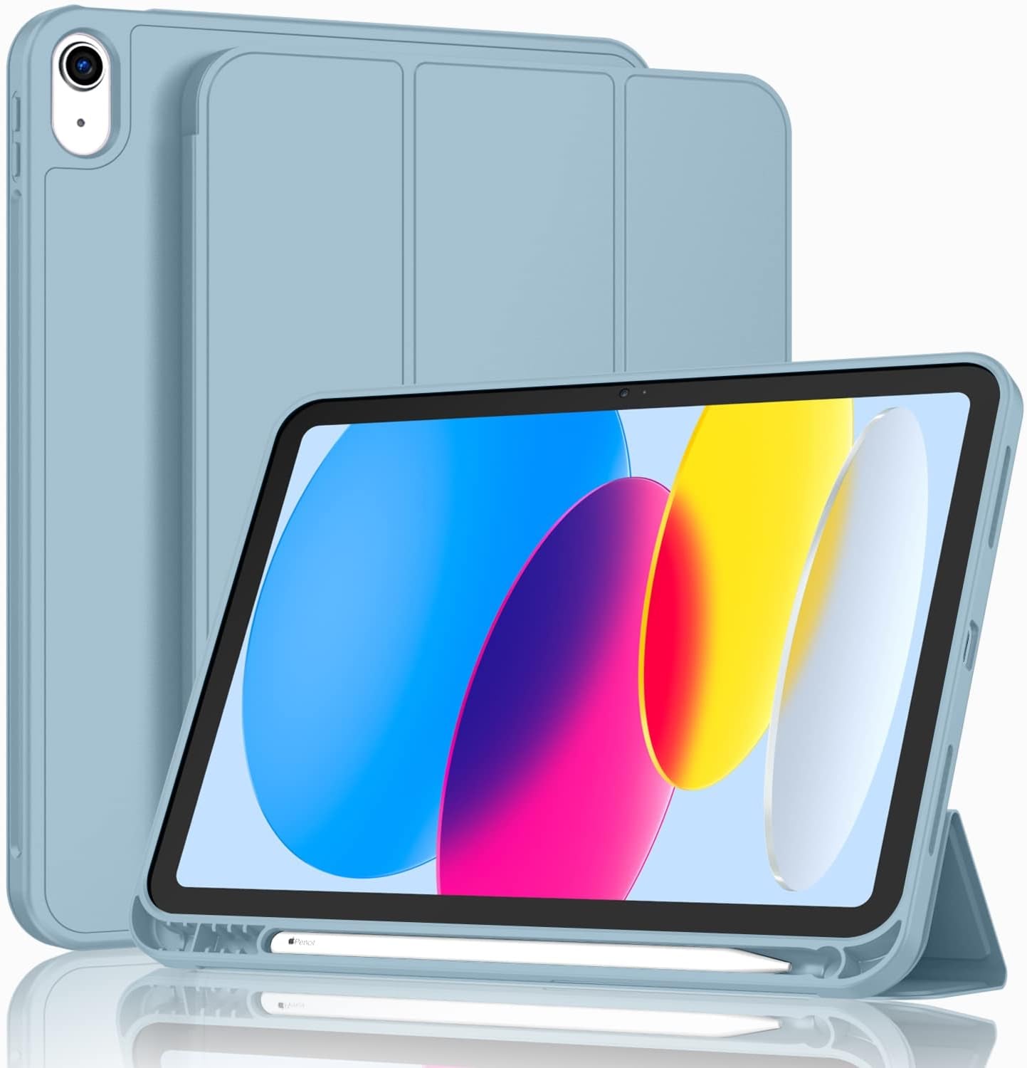 Case for Ipad (A16) 11 Inch 2025/Ipad 10Th Generation 10.9 Inch 2022, Slim Trifold Stand Protective Cover with Pencil Holder and Soft TPU Back,Support Auto Sleep/Wake (Black)