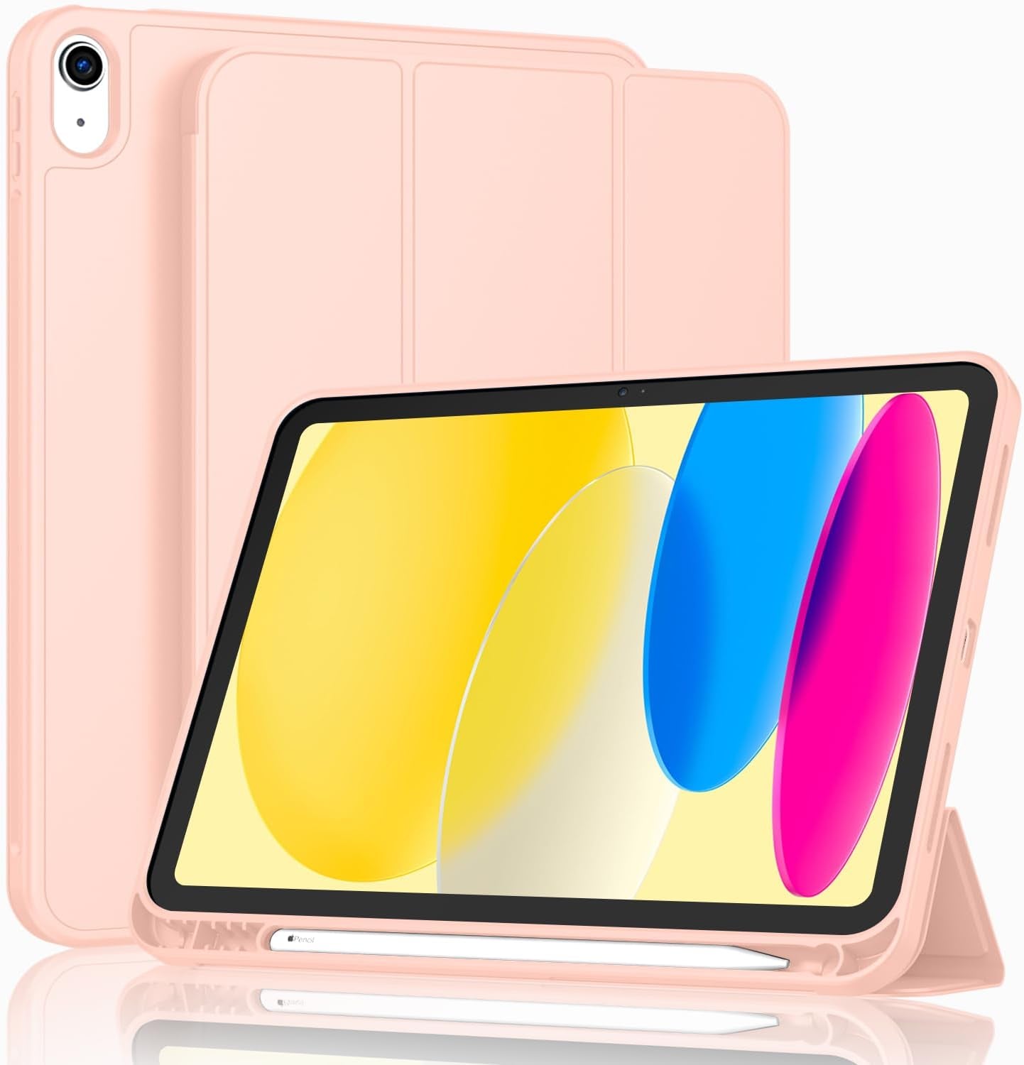 Case for Ipad (A16) 11 Inch 2025/Ipad 10Th Generation 10.9 Inch 2022, Slim Trifold Stand Protective Cover with Pencil Holder and Soft TPU Back,Support Auto Sleep/Wake (Black)