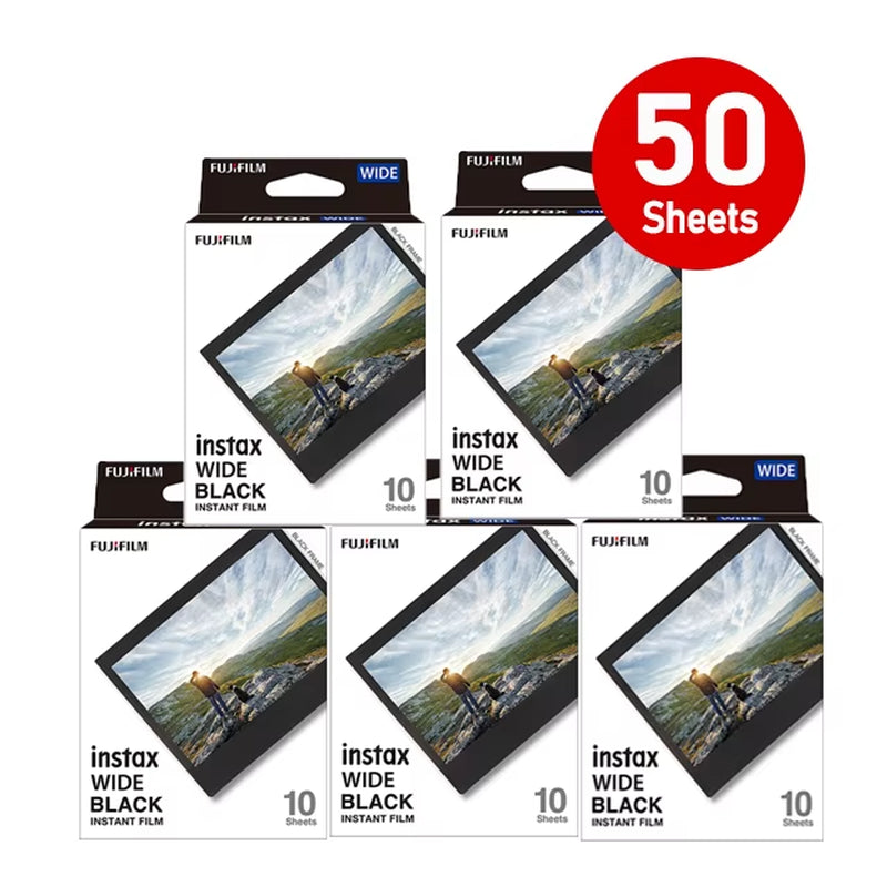 Instax Wide Film Instant White Black Edge for Fuji Camera 100 200 210 300 400 500AF Lomography Wide Link Wide+Album Set
