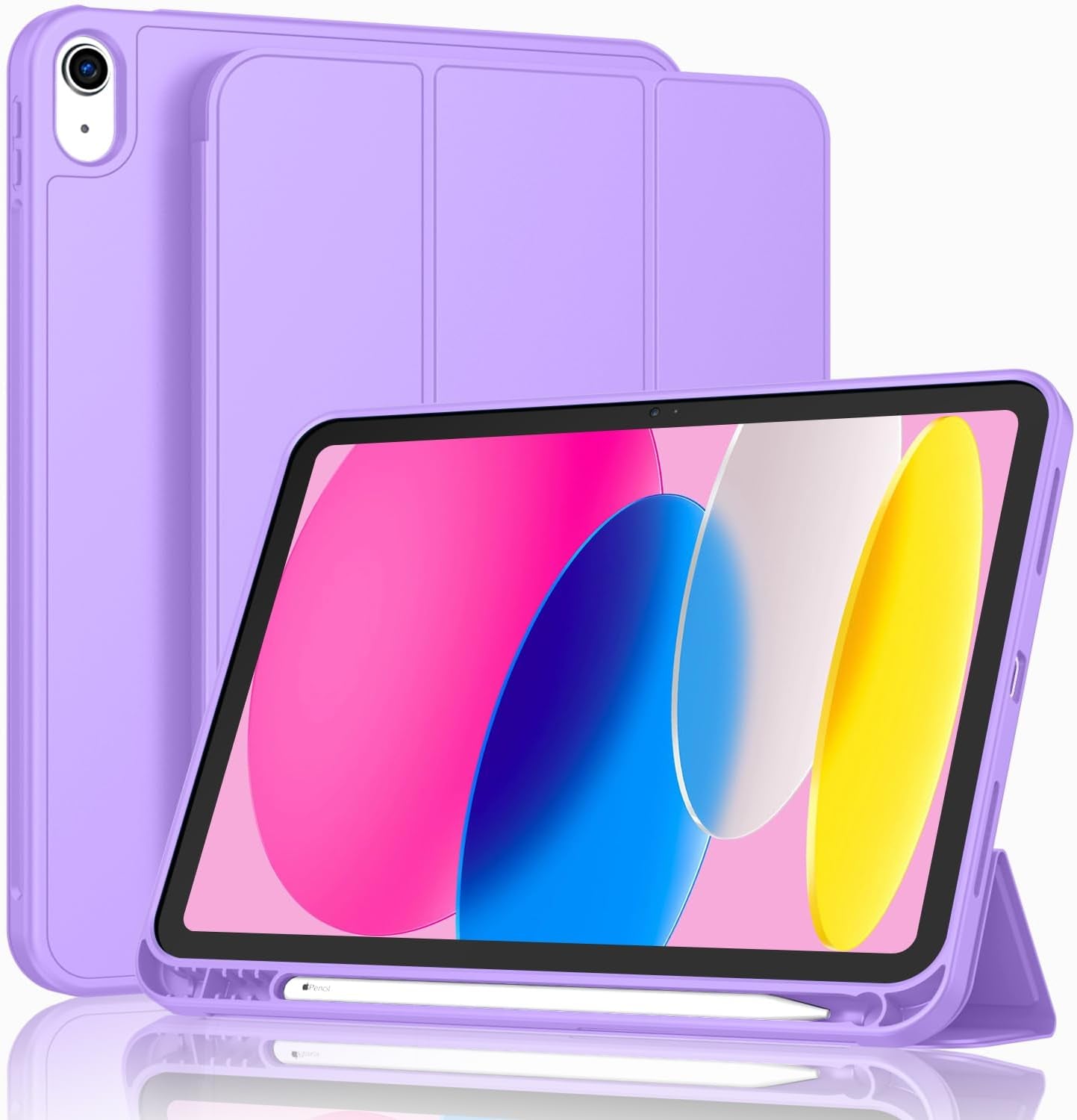 Case for Ipad (A16) 11 Inch 2025/Ipad 10Th Generation 10.9 Inch 2022, Slim Trifold Stand Protective Cover with Pencil Holder and Soft TPU Back,Support Auto Sleep/Wake (Black)