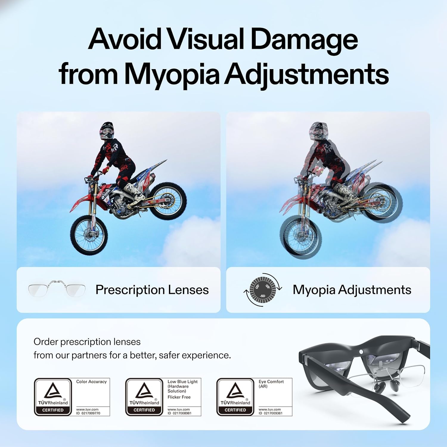 Air 2 Pro AR Glasses|46° FOV, 130" 120Hz HD Display, True Colors, Cinematic Sound, All-Day Comfort. Compatible with Iphone 16/15, Steam Deck, ROG, Mac, PC, Android & Ios