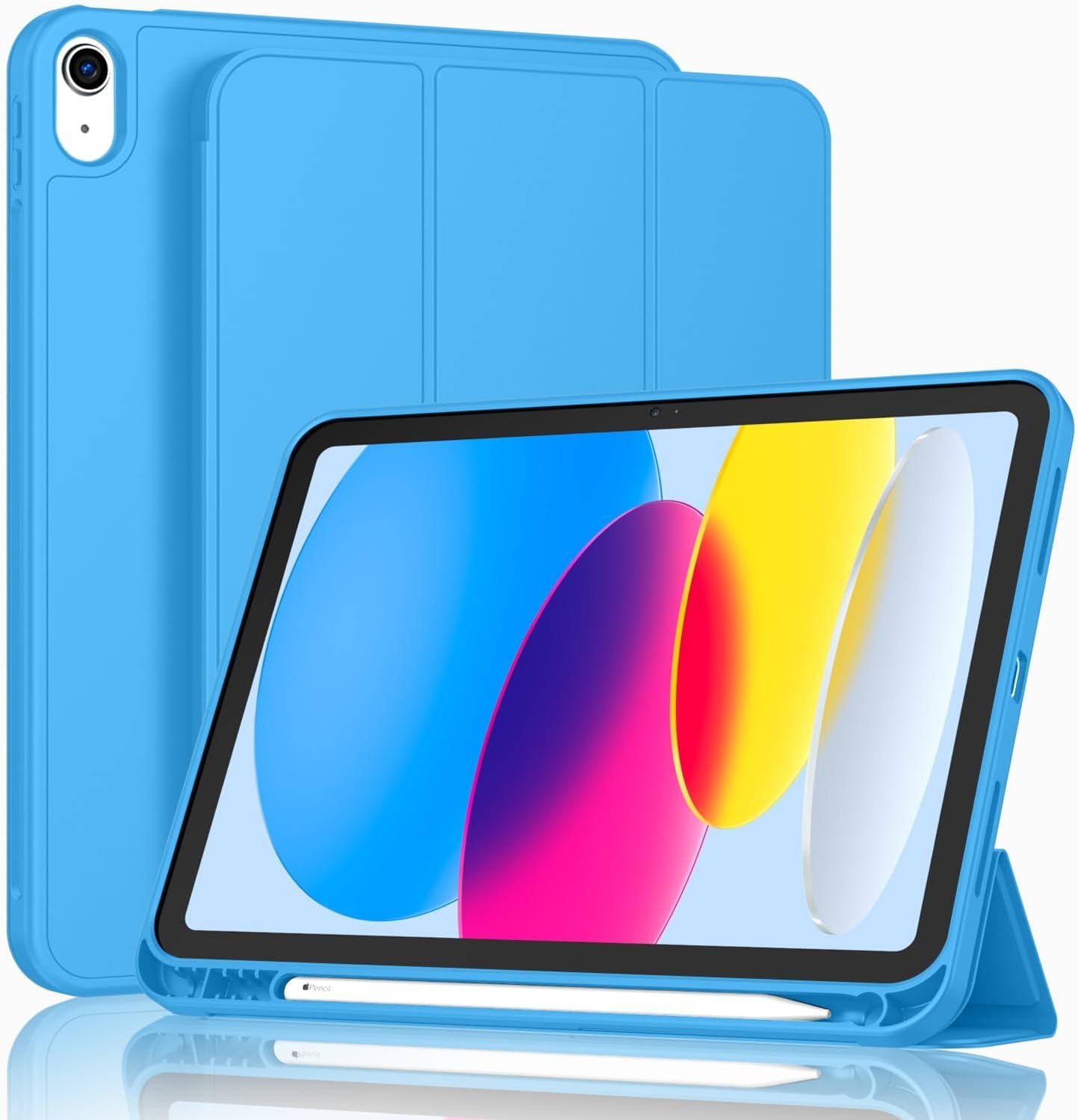 Case for Ipad (A16) 11 Inch 2025/Ipad 10Th Generation 10.9 Inch 2022, Slim Trifold Stand Protective Cover with Pencil Holder and Soft TPU Back,Support Auto Sleep/Wake (Black)