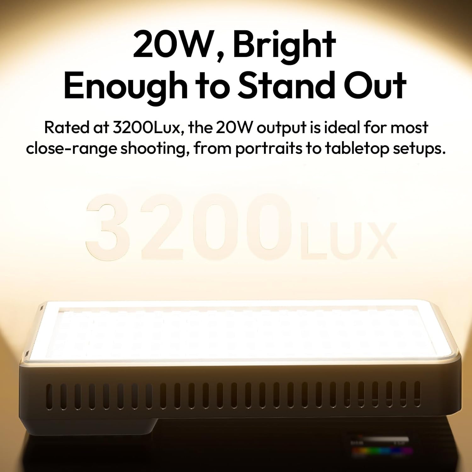 K20 RGB Video Light, 20W LED Camera Light Panel for Photography, 1800-9000K CRI95+ 20 Effects, 3300Mah Rechargeable Portable Photo Video Lighting for DSLR Sony Canon Nikon Fuji Vlogging Tiktok