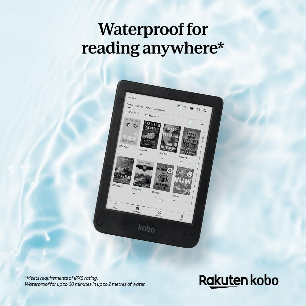 Clara BW | Ereader | 6” Glare-Free Touchscreen with Comfortlight PRO | Dark Mode Option | Audiobooks | Waterproof | 16GB of Storage | Black