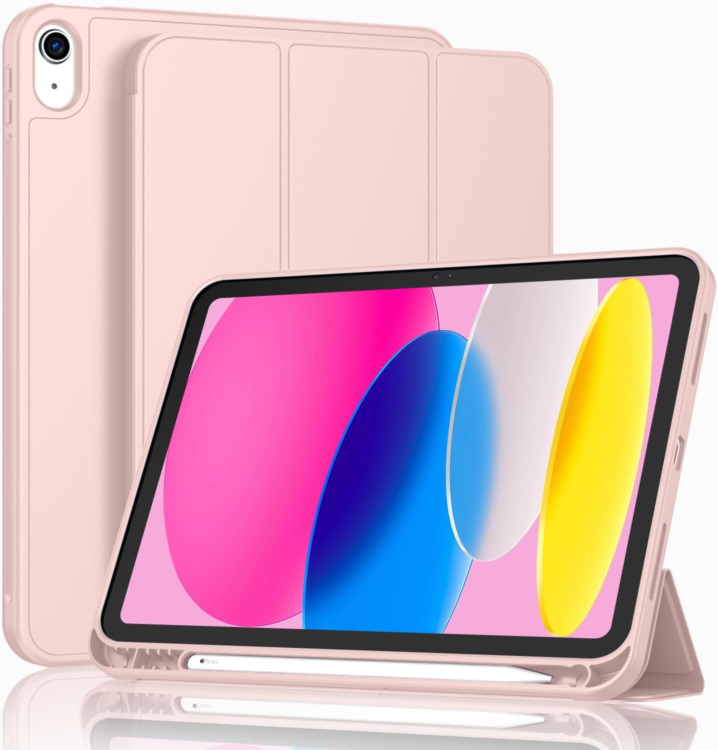 Case for Ipad (A16) 11 Inch 2025/Ipad 10Th Generation 10.9 Inch 2022, Slim Trifold Stand Protective Cover with Pencil Holder and Soft TPU Back,Support Auto Sleep/Wake (Black)