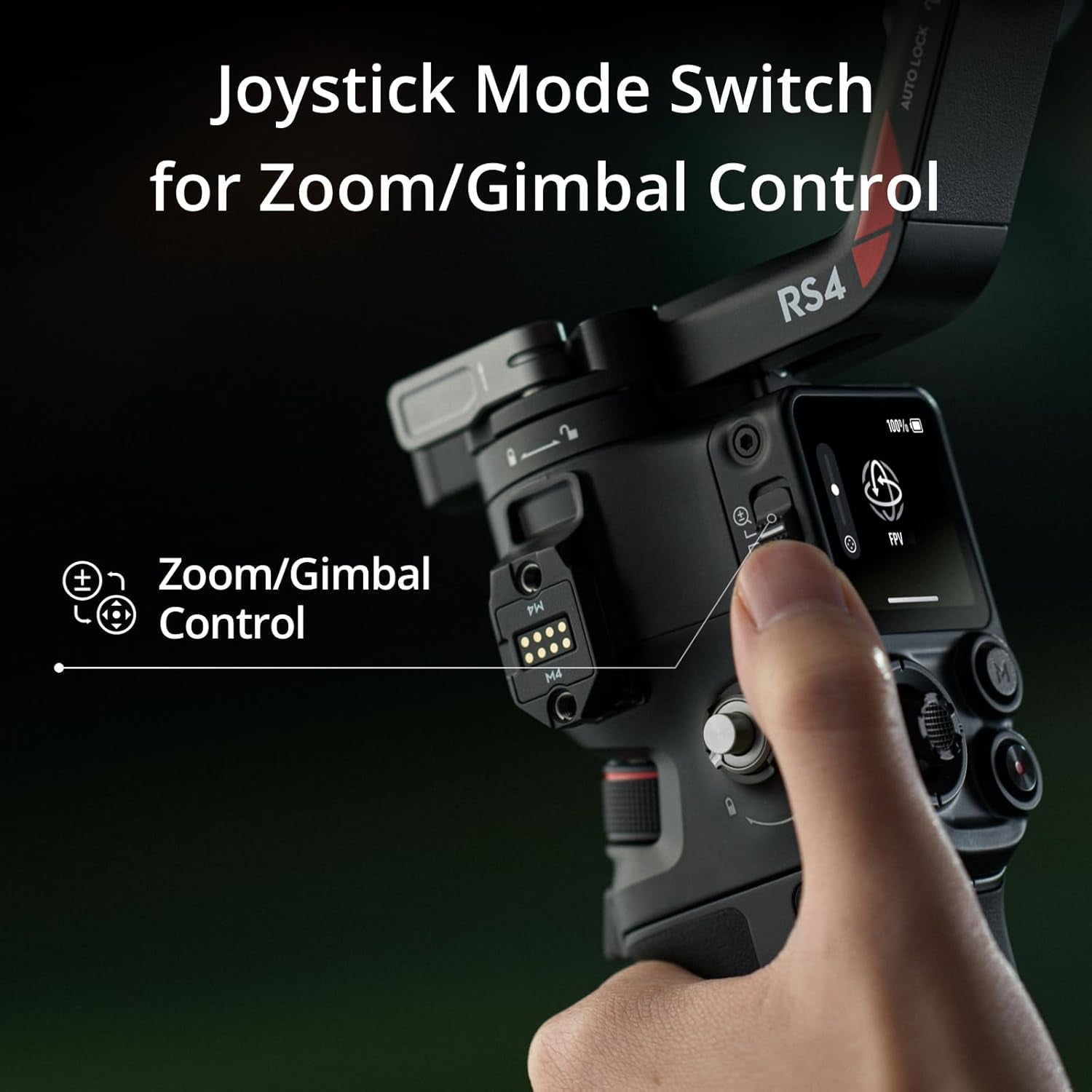 RS 4, 3-Axis Gimbal Stabilizer for DSLR and Mirrorless Cameras Canon/Sony/Panasonic/Nikon/Fujifilm, 2Nd-Gen Native Vertical Shooting, 2-Mode Switch Joystick, Teflon Axis Arms, Camera Gimbal