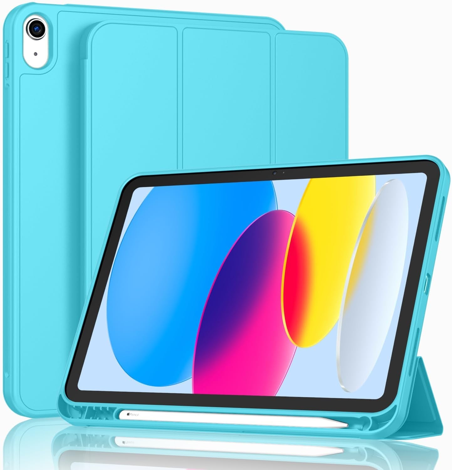 Case for Ipad (A16) 11 Inch 2025/Ipad 10Th Generation 10.9 Inch 2022, Slim Trifold Stand Protective Cover with Pencil Holder and Soft TPU Back,Support Auto Sleep/Wake (Black)
