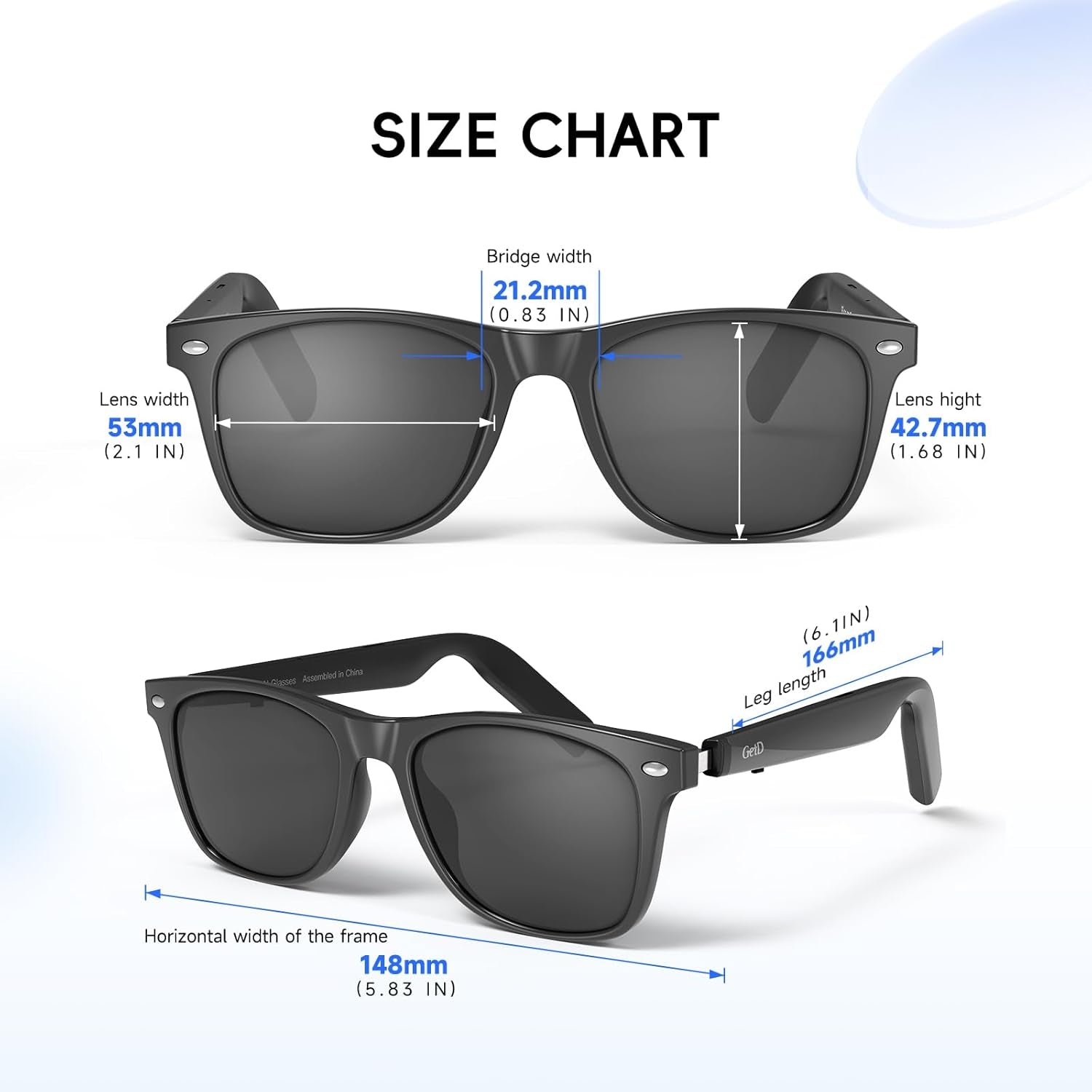 AI Glasses for Men & Women, Smart Glasses Powered by Chatgpt, AI Real-Time Translation with 147 Languages, 11H Music Play, Bluetooth Sunglasses with Polarized Lens, UV Protection for Daily Use, Travel