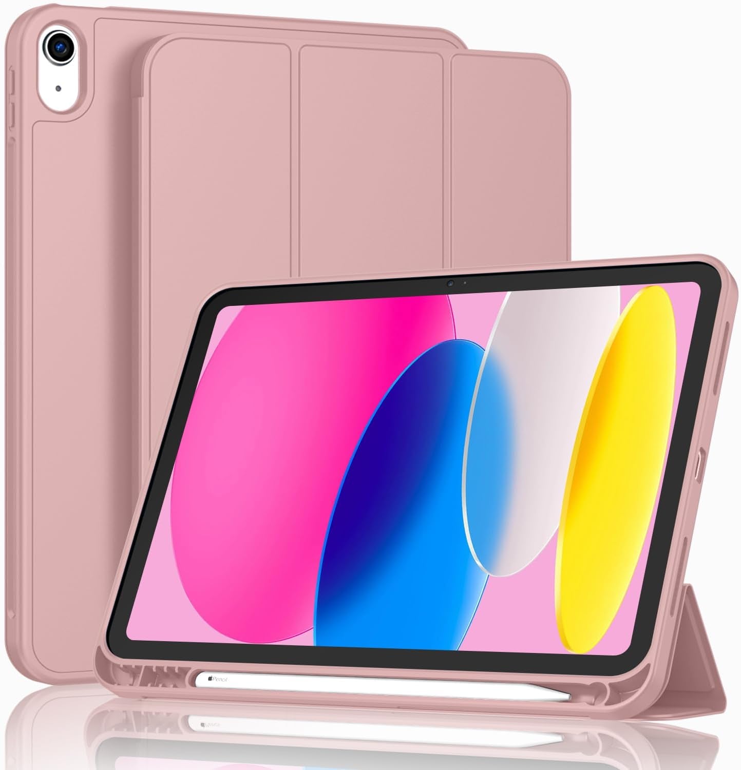 Case for Ipad (A16) 11 Inch 2025/Ipad 10Th Generation 10.9 Inch 2022, Slim Trifold Stand Protective Cover with Pencil Holder and Soft TPU Back,Support Auto Sleep/Wake (Black)