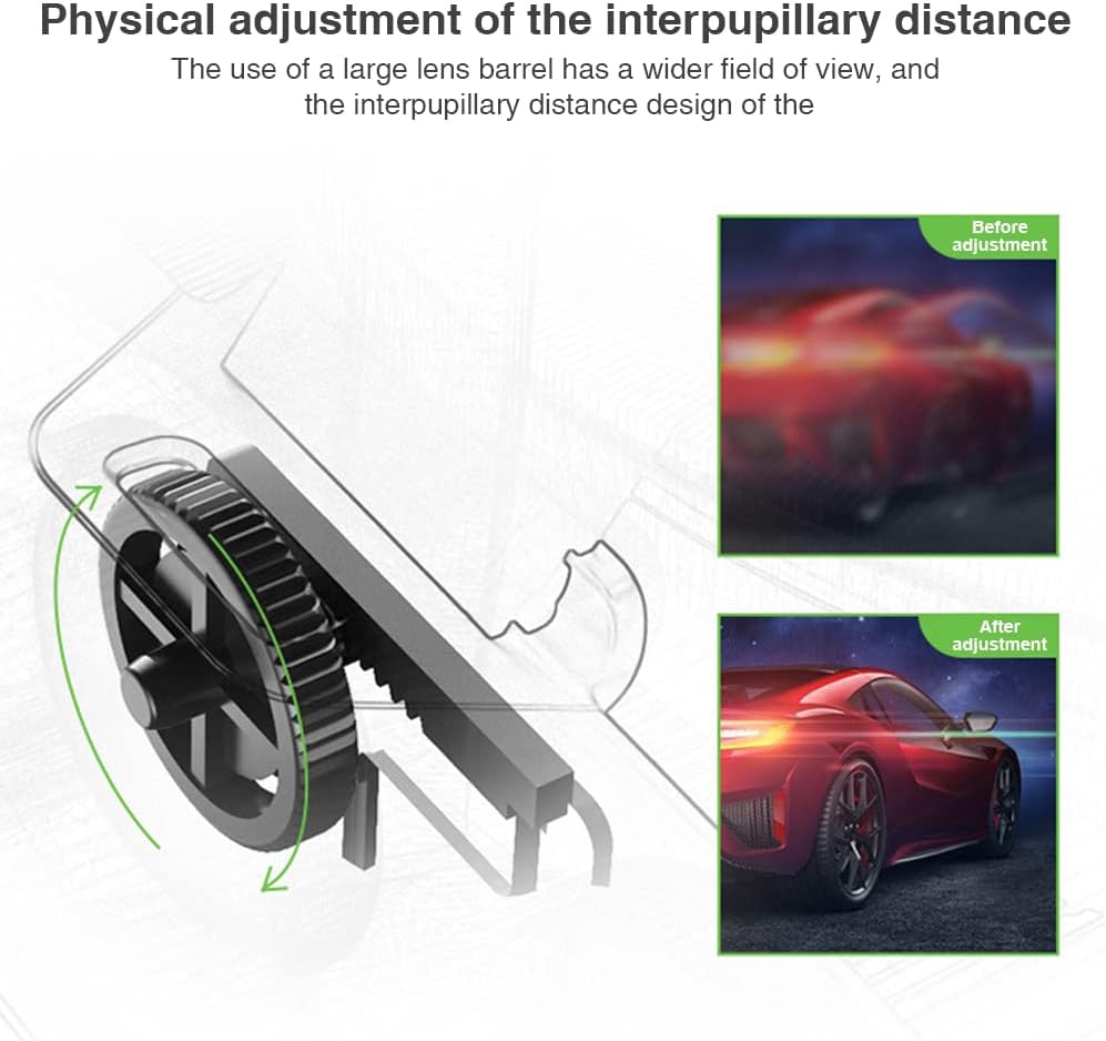 Lentes de realidad virtual 3D SUPVR, gafas universales de realidad virtual con soporte para pantalla panorámica de 360°-