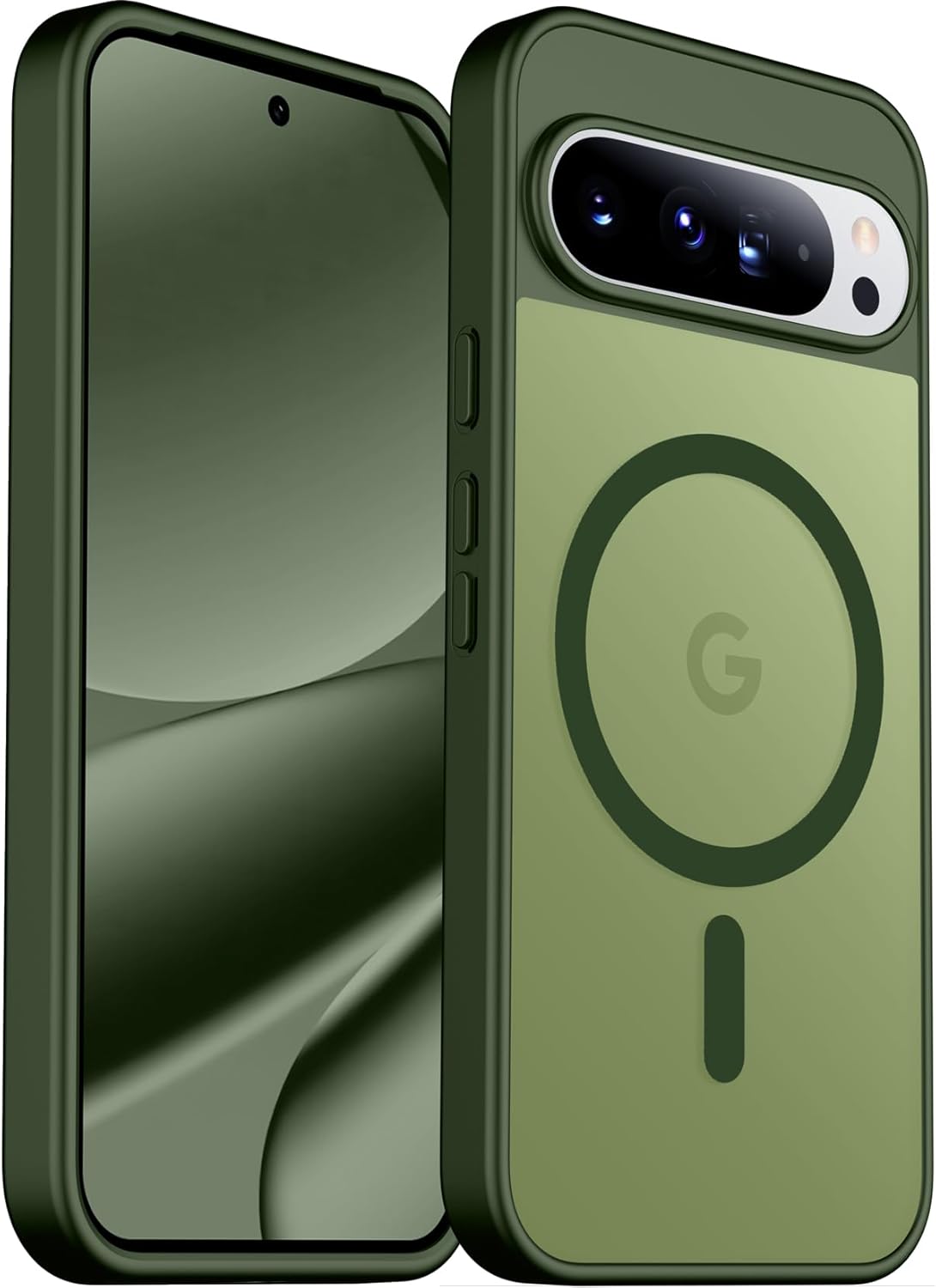 Funda magnética para Google Pixel 10/Pixel 10 Pro, protección contra caídas de grado militar, delgada, translúcida, mate, a prueba de golpes y antihuellas, para Pixel 10/10 Pro, color negro
