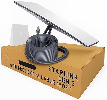 Kit de Internet Satelital Starlink Gen 3 - Router Wi-Fi 6 + Cable Extr
