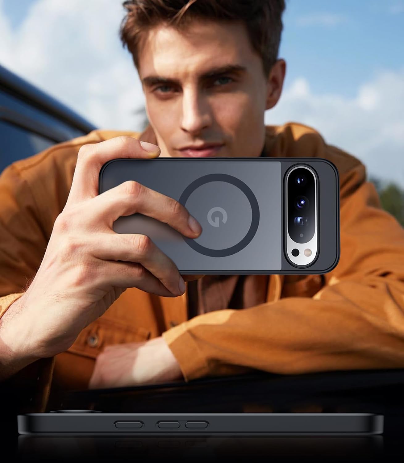 Funda magnética para Google Pixel 10/Pixel 10 Pro, protección contra caídas de grado militar, delgada, translúcida, mate, a prueba de golpes y antihuellas, para Pixel 10/10 Pro, color negro