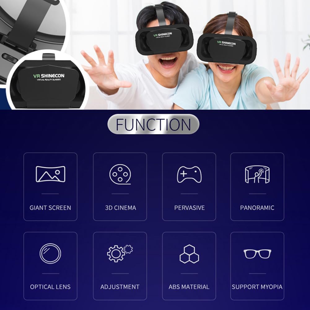 Gafas de realidad virtual 3D con soporte para 360 grados de panorama