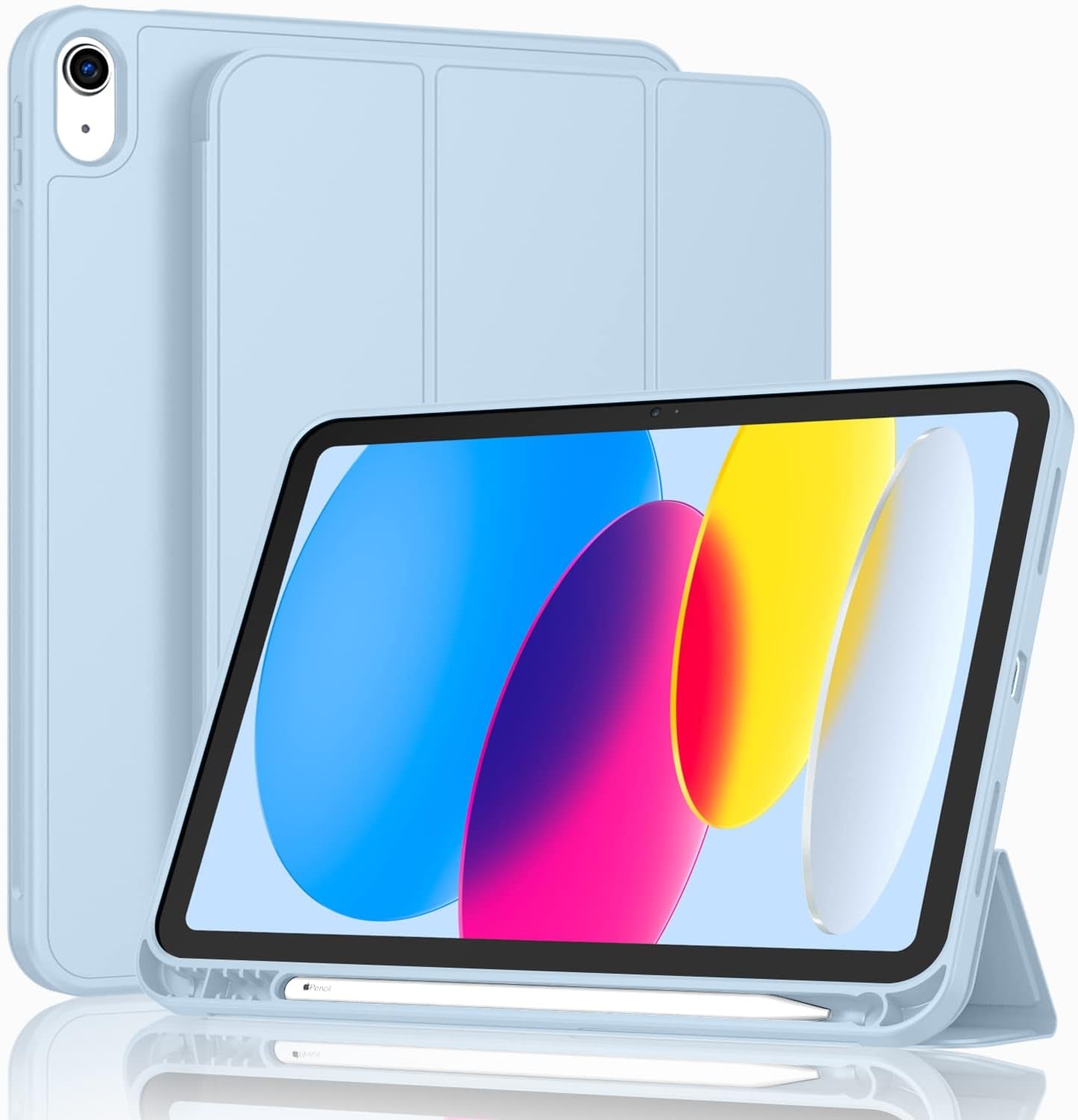 Case for Ipad (A16) 11 Inch 2025/Ipad 10Th Generation 10.9 Inch 2022, Slim Trifold Stand Protective Cover with Pencil Holder and Soft TPU Back,Support Auto Sleep/Wake (Black)