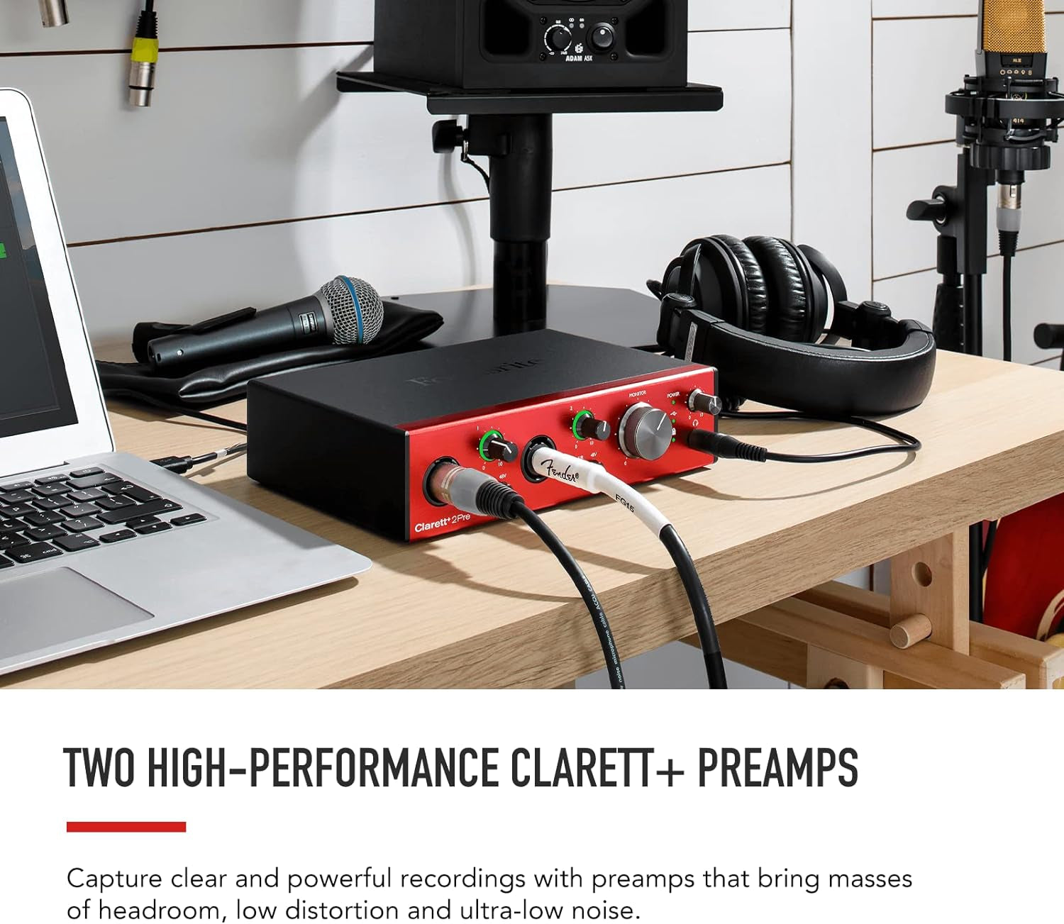 Clarett+ 2Pre USB-C Bus-Powered Audio Interface for Music Production, with Two Professional Quality Pre-Amps and Powerful and Transparent Headphone Outputs/Instrument Inputs