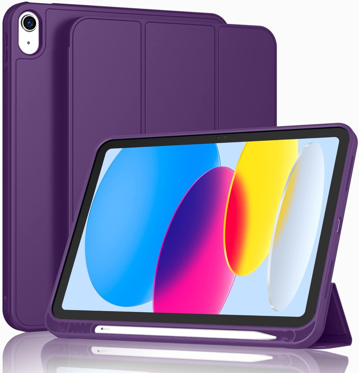 Case for Ipad (A16) 11 Inch 2025/Ipad 10Th Generation 10.9 Inch 2022, Slim Trifold Stand Protective Cover with Pencil Holder and Soft TPU Back,Support Auto Sleep/Wake (Black)
