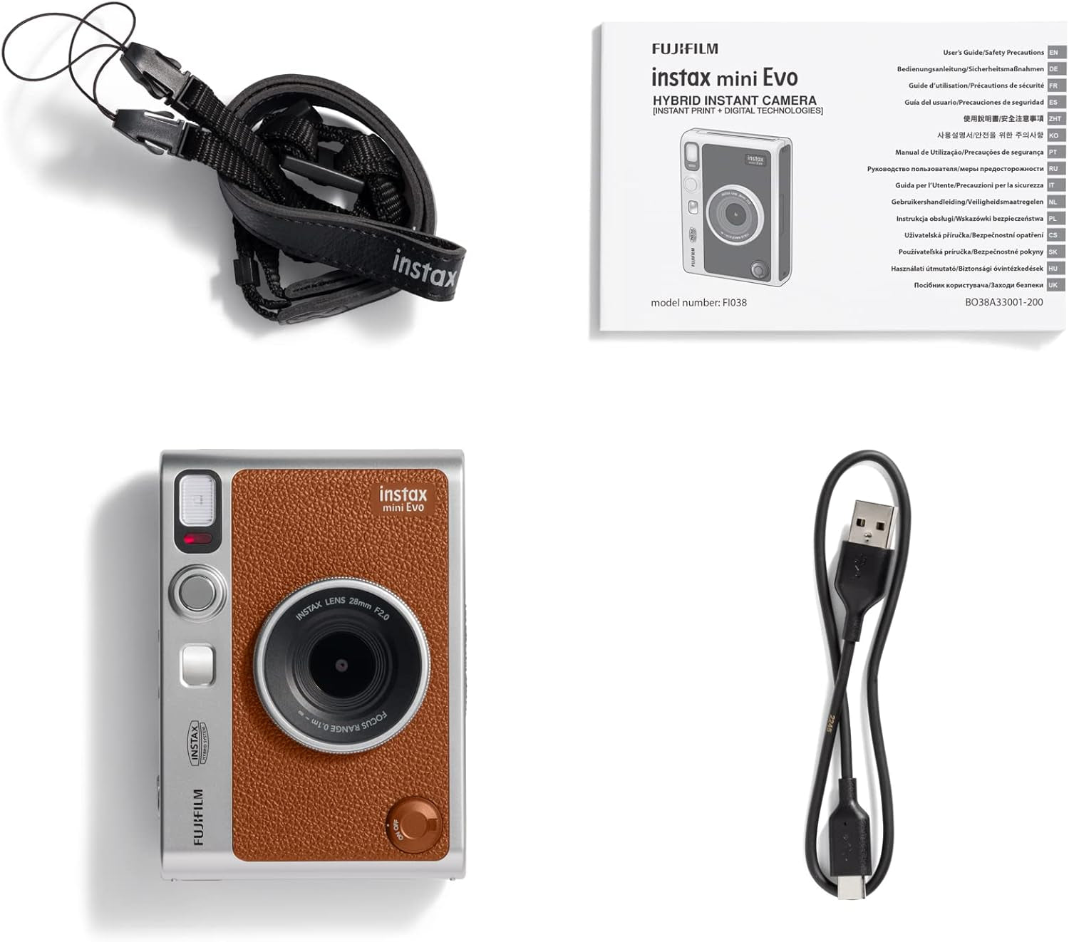 Instax Mini EVO Instant Camera - Brown