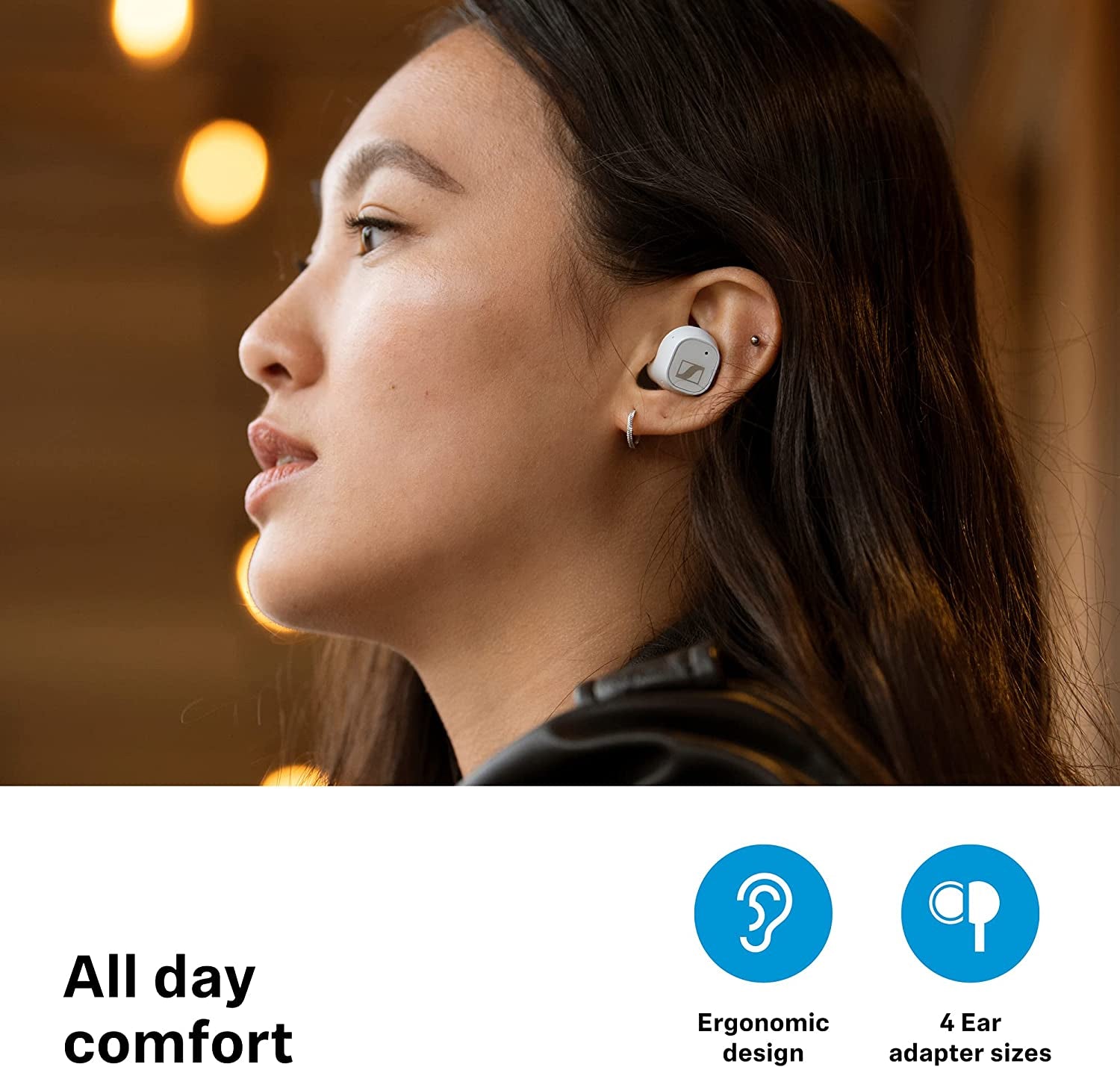 Sennheiser Auriculares CX plus True Wireless Intraaurales, Bluetooth Con Cancelación Activa De Ruido, Controles Táctiles Personalizables, IPX4 Y Batería De 24 Horas De Duración, Negro