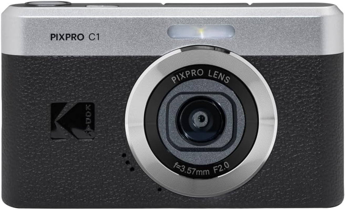 PIXPRO C1 Friendly Zoom Digital Camera - 13MP Compact Point and Shoot with 2.8” 180° Tilt LCD Flip Screen, Retro Vintage Design with 4X Zoom and 1080P Full HD Video for Travel, Vlogging, Black