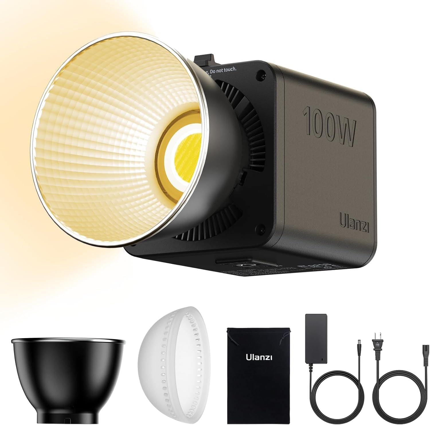 100W Bi-Color Portable LED Video Light W DC Power Adapter, 111Wh Build-In Battery Metal Mini Adjustable Color Temperature COB Continuous Output Lighting Handheld Spotlight 2700K-6500K for Video