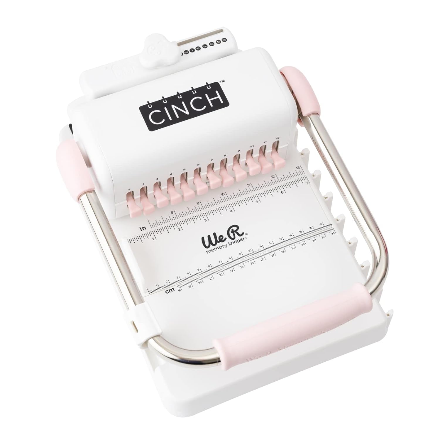 , Cinch Book Binding Machine 2, Pink/White, Easy to Use Design with Slide Ruler, Compatible with Wire or Spiral Coils, Make Professional Books, Notebooks, Calendars and More