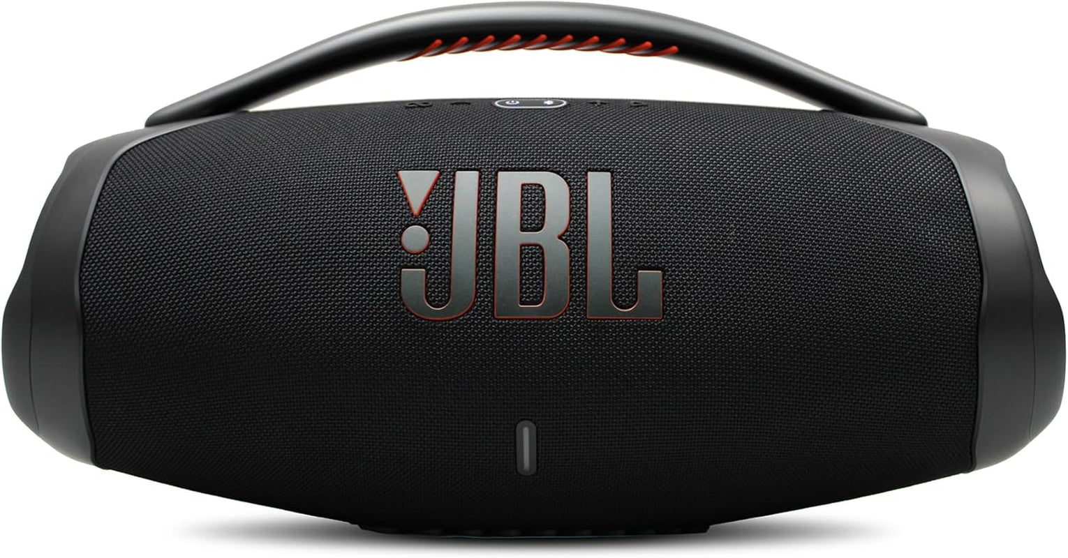 Boombox 3 - Portable Bluetooth Speaker, IPX7 Waterproof, 24 Hours of Playtime (Black) (BOOMBOX3BLKAM) + AUX Cable + USB-C Cable + Microfiber Cloth