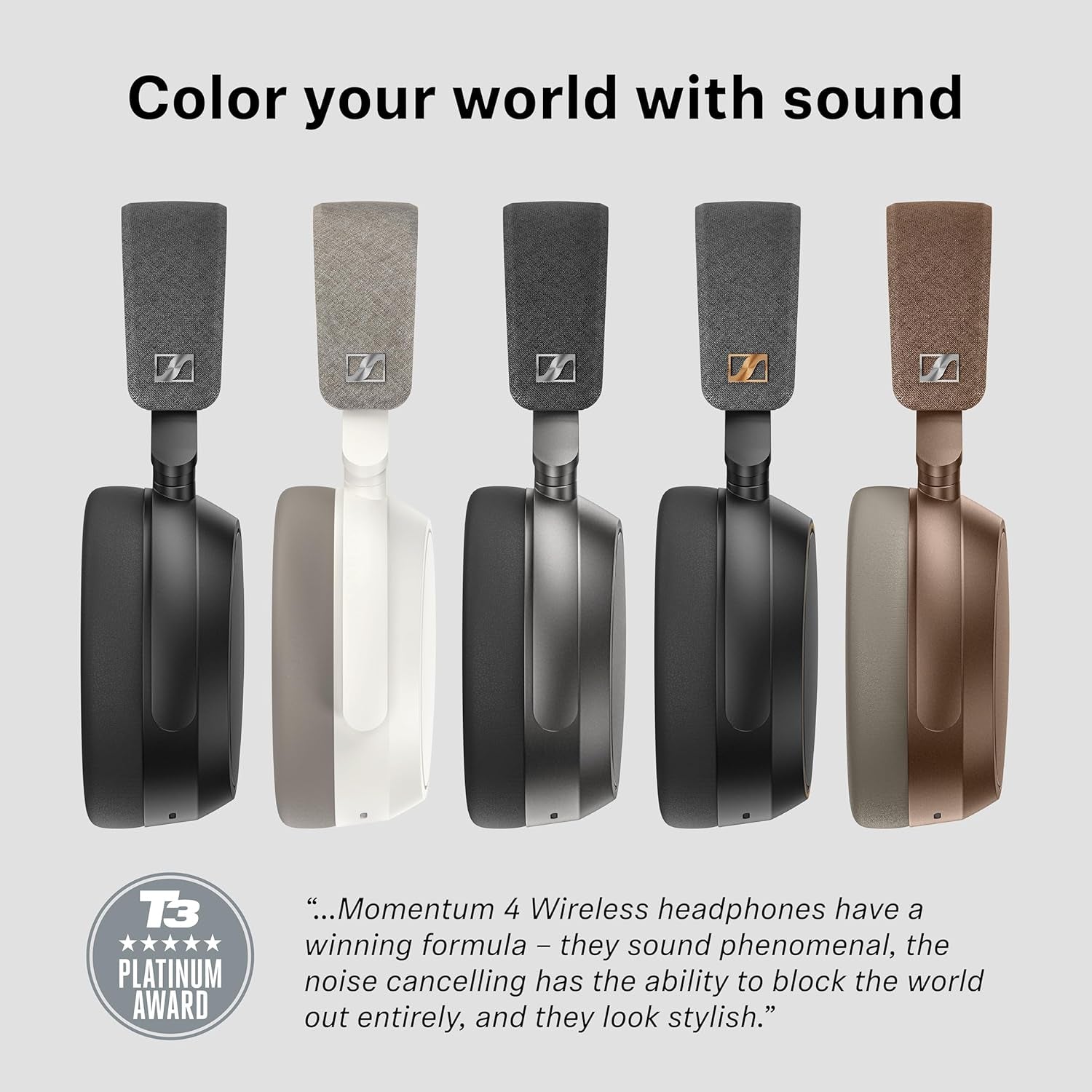Sennheiser Auriculares MOMENTUM 4 Wireless, Auriculares Bluetooth Para Llamadas Nítidas Con Cancelación De Ruido Adaptativa, 60 Horas De Duración De La Batería, Sonido Personalizable - Blanco
