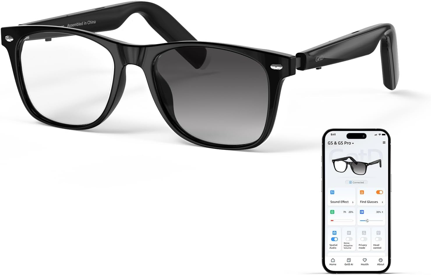 AI Glasses for Men & Women, Smart Glasses Powered by Chatgpt, AI Real-Time Translation with 147 Languages, 11H Music Play, Bluetooth Sunglasses with Polarized Lens, UV Protection for Daily Use, Travel