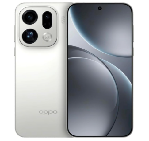Smartphone OPPO Find X9 Pro blanco, vistas frontal y trasera con cámara Hasselblad.