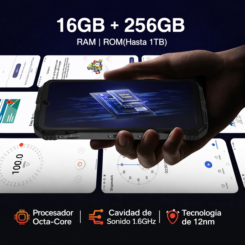 DOOGEE S Punk Version Global Celular Indestructible con 16GB RAM, 256GB, Altavoz 126dB y Android 14