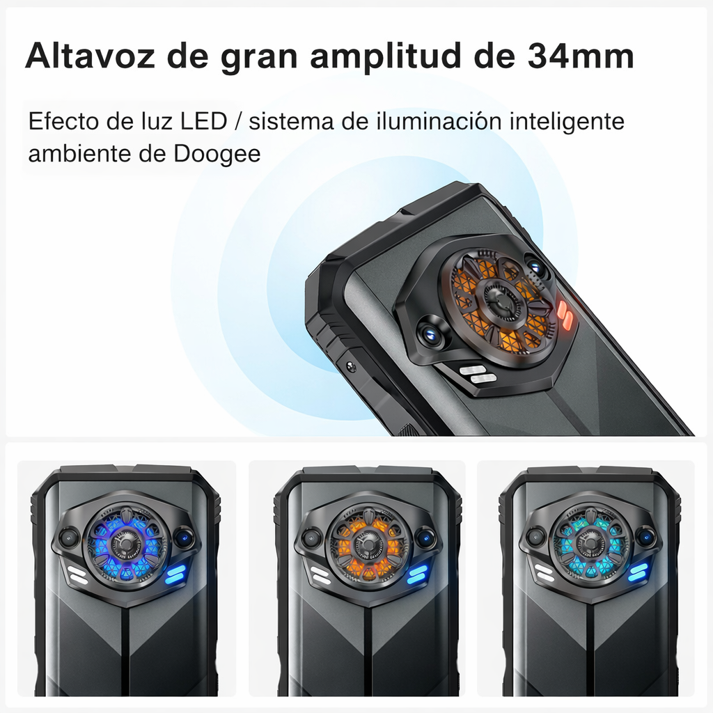 DOOGEE S Punk Version Global Celular Indestructible con 16GB RAM, 256GB, Altavoz 126dB y Android 14