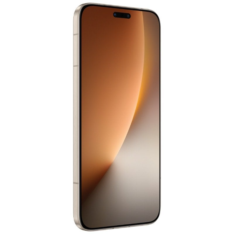 HONOR Magic 8 Pro crema: pantalla frontal en ángulo y perfil.