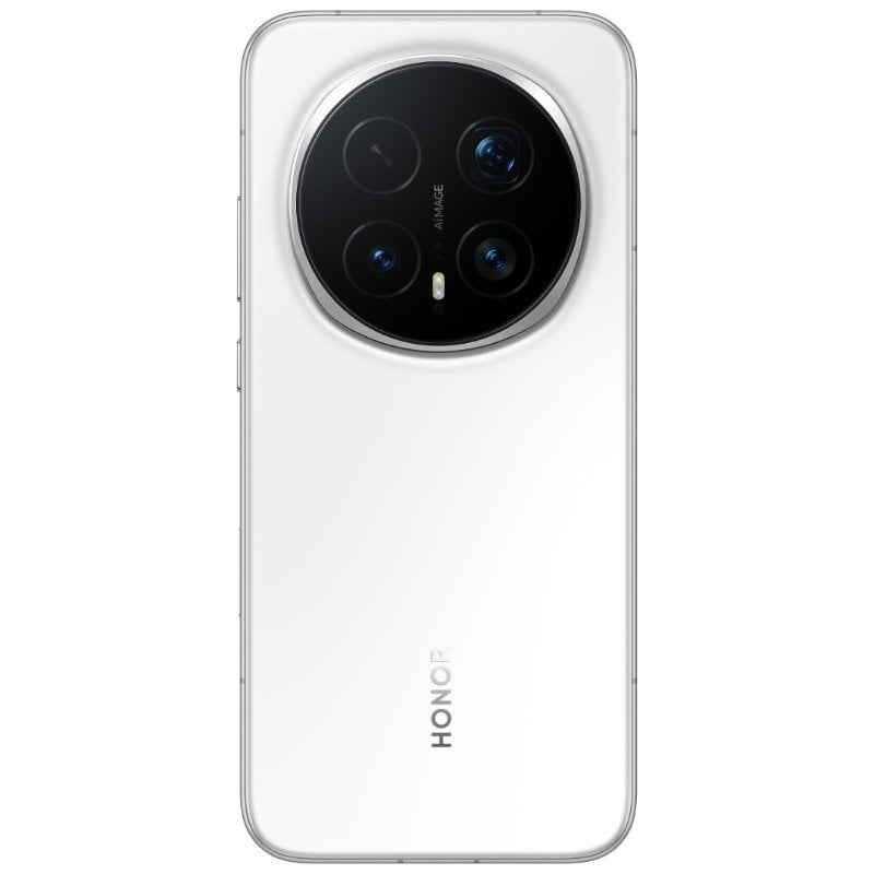 HONOR Magic 8 Pro blanco: vista trasera y cámara circular AI.