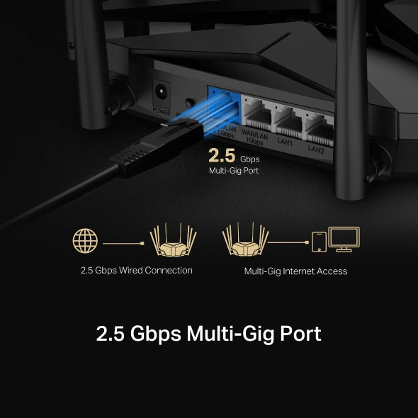 Router Mercusys MR90X | Wi-Fi 6 AX6000 8-Stream | Puerto 2.5G