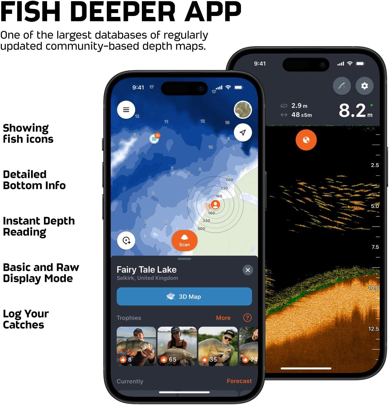PRO+ 2 Sonar Fish Finder - Portable Fish Finder and Depth Finder for Kayaks, Boats and Ice Fishing with GPS Enabled | Castable Fish Finder with FREE User Friendly App
