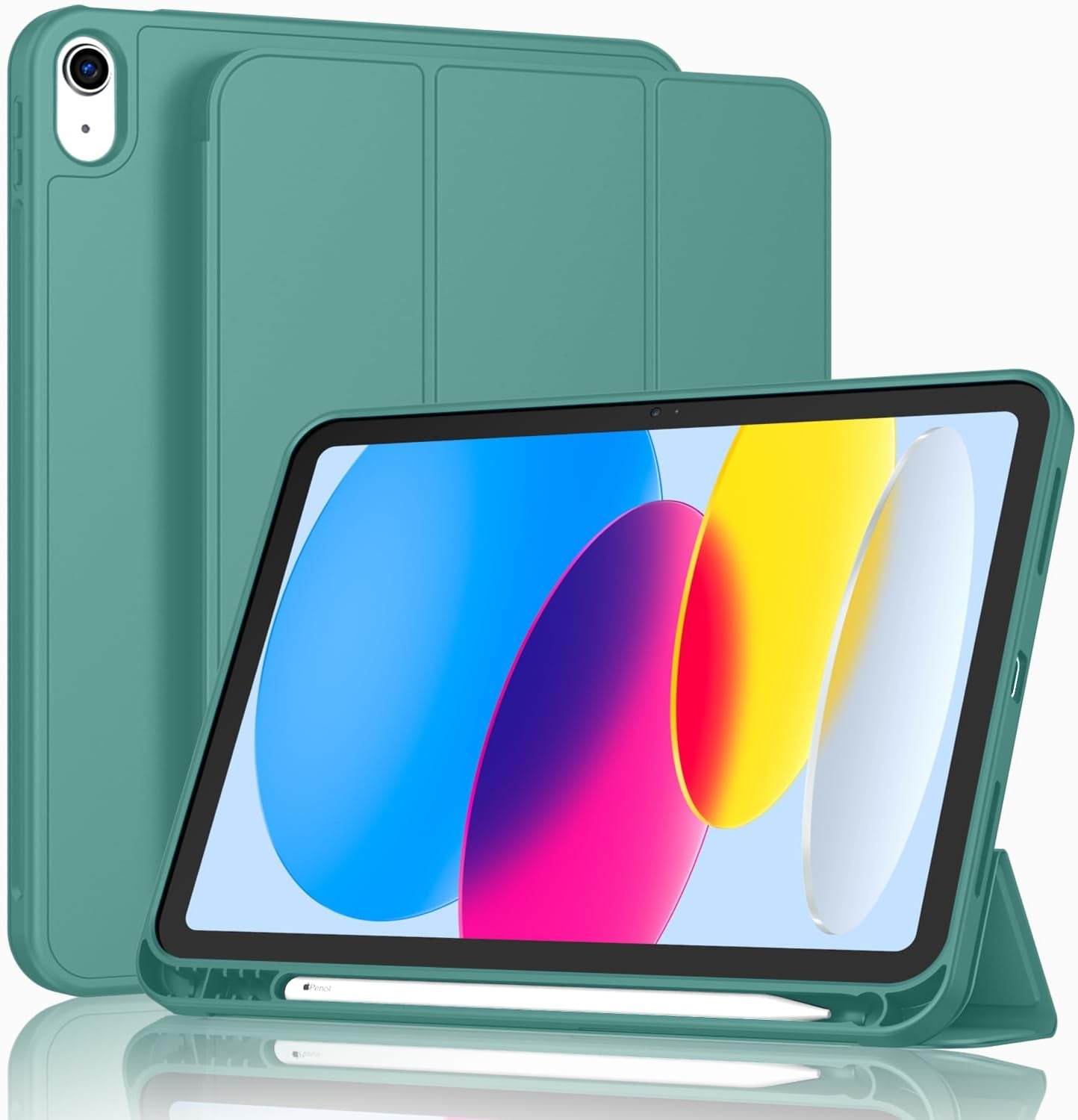Case for Ipad (A16) 11 Inch 2025/Ipad 10Th Generation 10.9 Inch 2022, Slim Trifold Stand Protective Cover with Pencil Holder and Soft TPU Back,Support Auto Sleep/Wake (Black)
