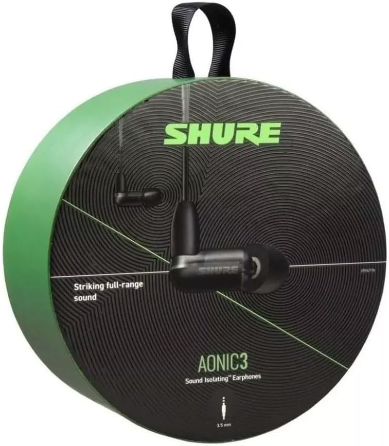 AONIC 3 Wired Sound Isolating Earbuds, Clear Sound, Single Driver with Bassport, Secure In-Ear Fit, Detachable Cable, Durable Quality, Compatible with Apple & Android Devices - Black