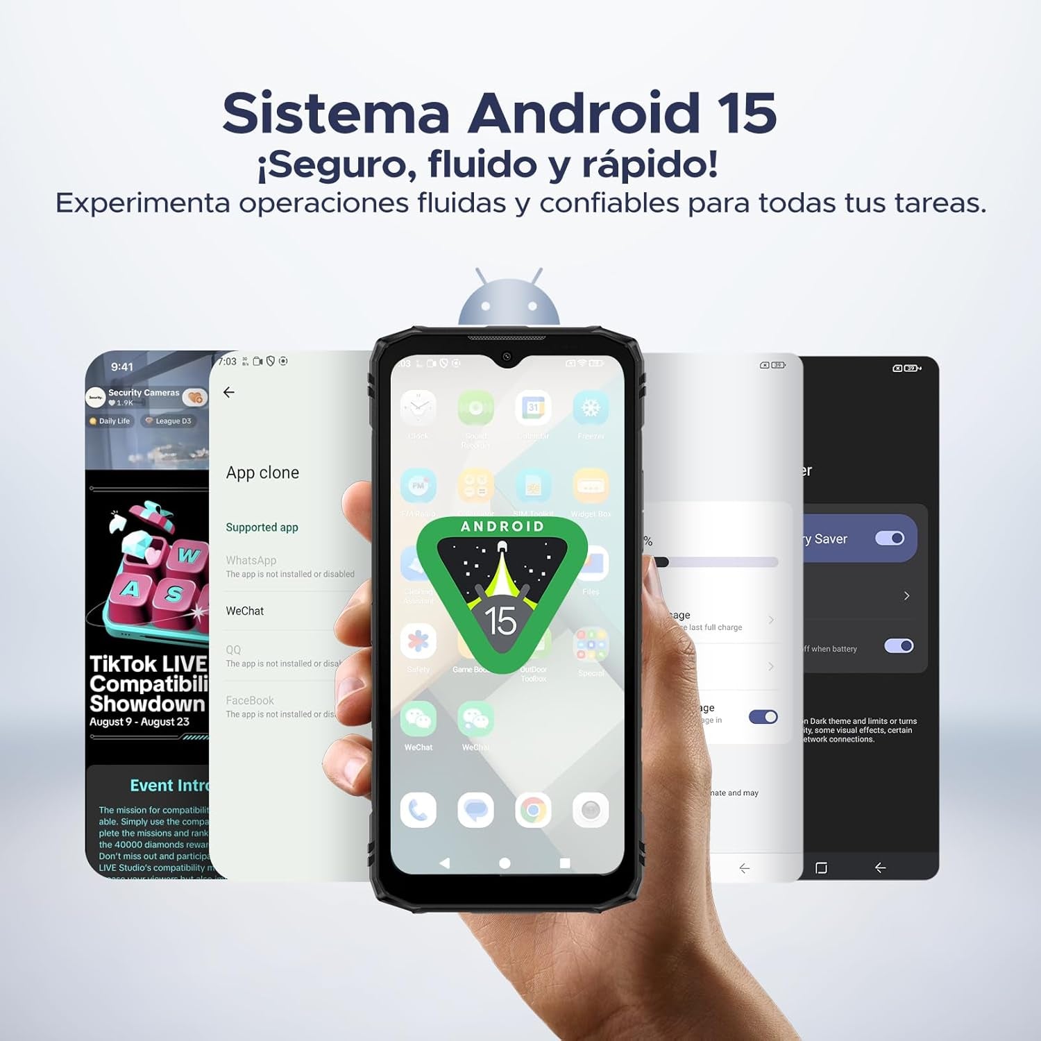 Blade 10 Ultra Energy Android 15 Rugged Phone 4.5G, 10.7Mm Ultra-Thin,Octa Core Rugged Smartphone, 6.56" Hd+90Hz, 64MP Camera, 6150Mah Battery, IP68/IP69K Waterproof Phone, Nfc/Face Unlock