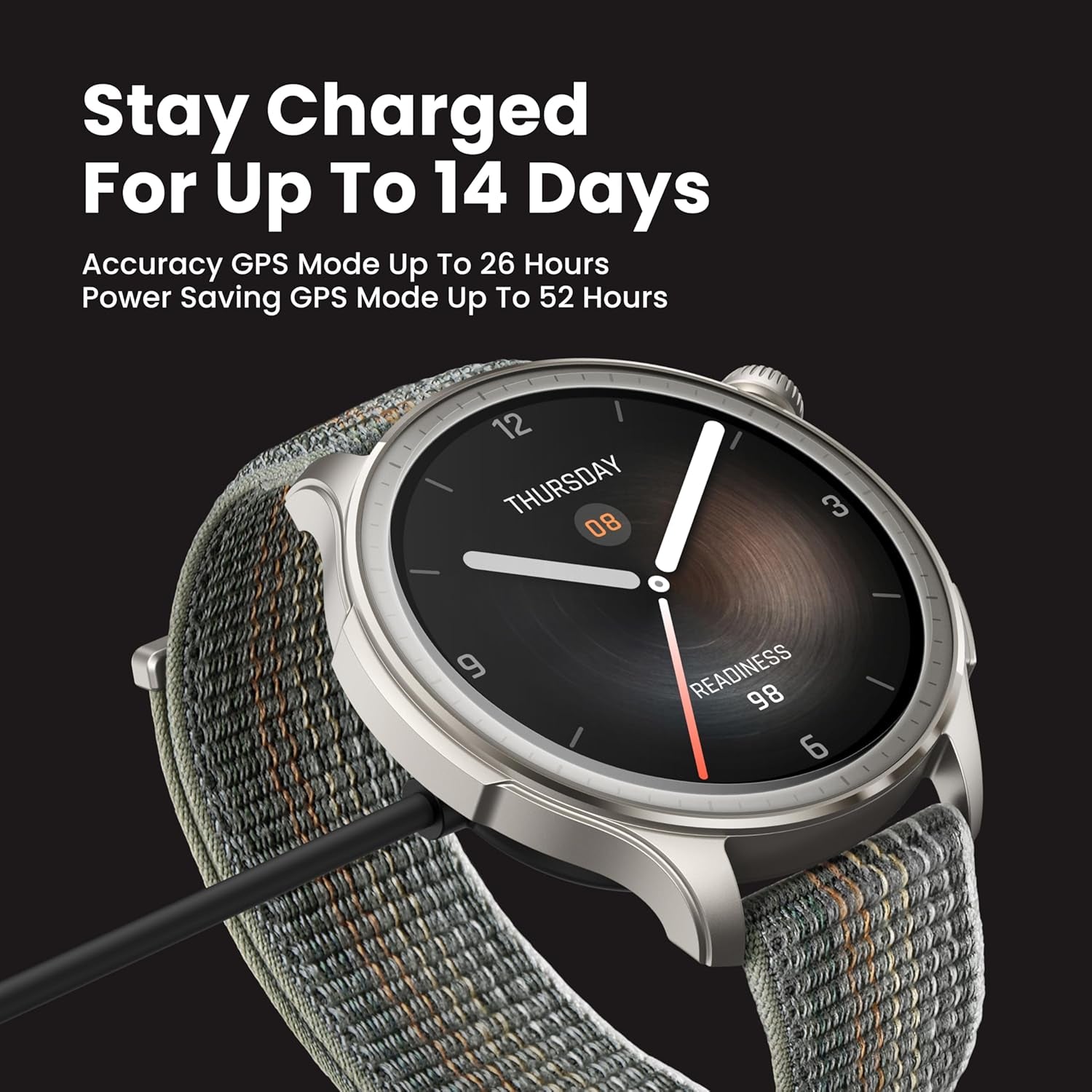 Balance Smart Watch 46Mm with Fitness Tracker, Body Composition & Health Analysis, Sleep Recovery, GPS, Amazon Alexa Built-In, Bluetooth Calling, Fitness Watch for Android Iphone, Sunset Grey