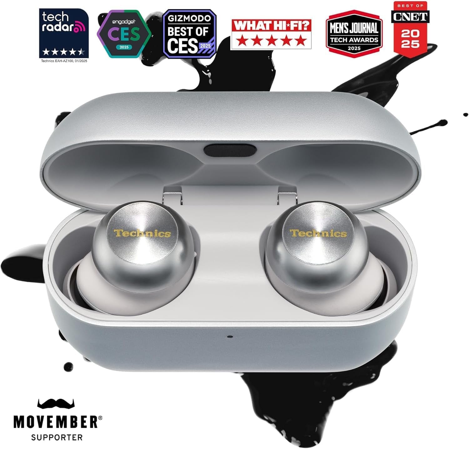 Reference Class Hi-Fi Wireless Earbuds, Dolby Atmos with Head Tracking, Adaptive Noise Cancelling, 3 Device Multipoint, 10-Hr Battery, Wireless Charging, Improved Fit - EAH-AZ100-S (Silver)