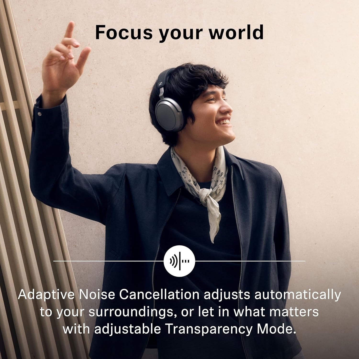 Sennheiser Auriculares MOMENTUM 4 Wireless, Auriculares Bluetooth Para Llamadas Nítidas Con Cancelación De Ruido Adaptativa, 60 Horas De Duración De La Batería, Sonido Personalizable - Blanco