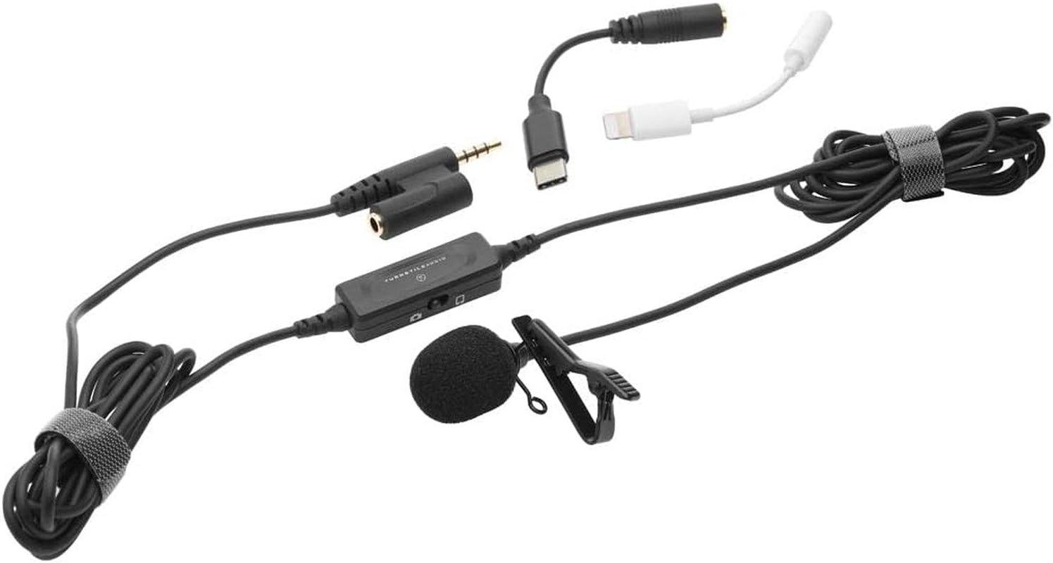 Mic Dual-Transmitter Compact Digital Wireless Microphone System/Recorder for Camera & Smartphone, 2.4 Ghz with 2X TASL500 Lavalier Microphone